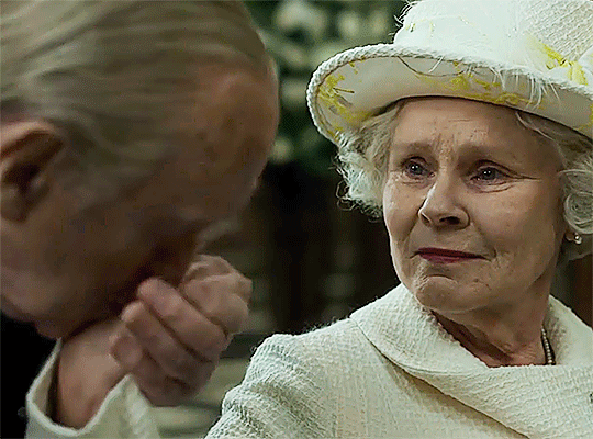 During emotional scenes of the last ever episode of The Crown, Jonathan Pryce's older Philip kisses older Queen Imelda Staunton's hand. This lifelong couple never lost their love and affection for one another. All 3 sets of actors who portrayed Elizabeth & Philip did a fantastic job anchoring the show.